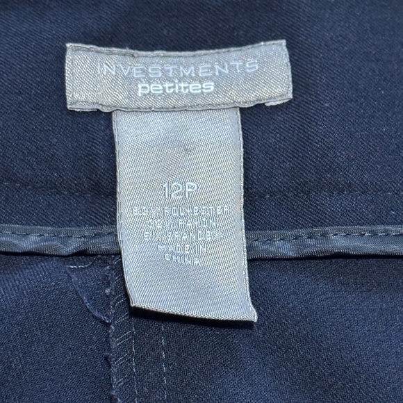 Investments Petites Navy Blue Dress Pants For Women Size 12P - Picture 3 of 5
